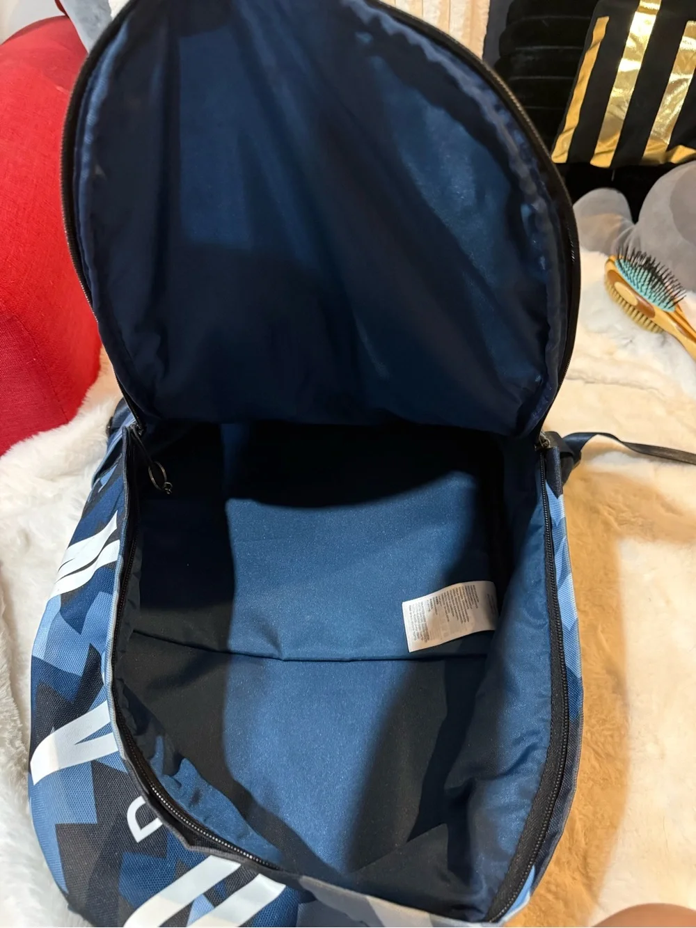 Jordan Men's Navy and Light Blue Geometric Backpack